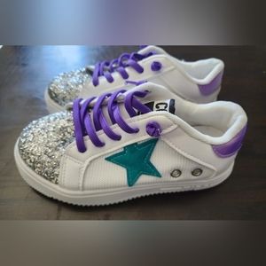 Boutique Toddler Shoes Size 11. Purple And Teal With Sequins. NEW